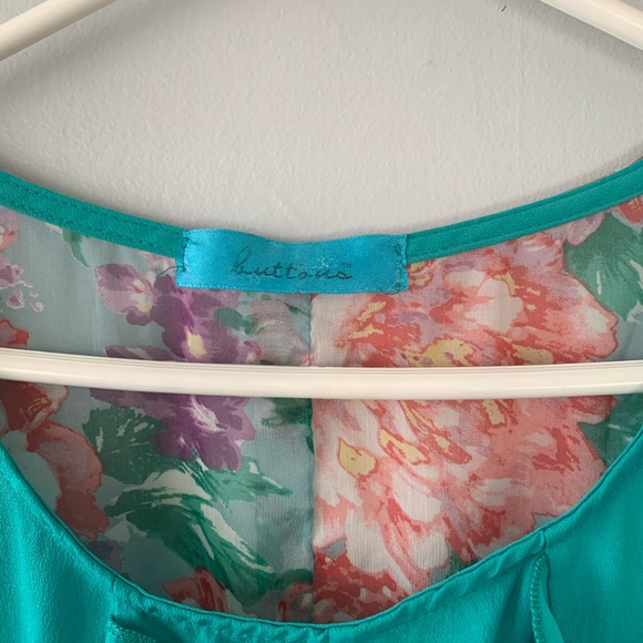 Teal / Floral Dress - Picture 4 of 4